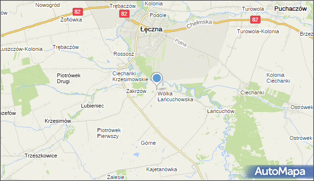 mapa Wólka Łańcuchowska, Wólka Łańcuchowska na mapie Targeo